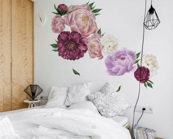 Watercolor Print Peony Flowers Wall Stickers Watercolor Print Peony Flowers Wall Stickers